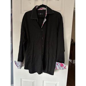 STONE ROSE men's DRESS SHIRT MIA BLACK 5/XL